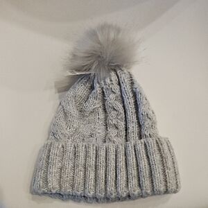 West Loop Light Gray Cable Knit Kids Beanie one size